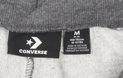 Converse Boys Grey Sweatpants Joggers 10-12 Years M Logo Fleece