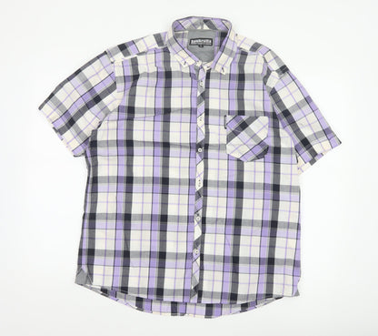 Lambretta Men’s XL Purple Plaid Short Sleeve Button-Up Shirt