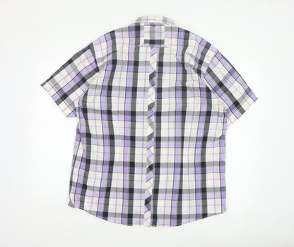 Lambretta Men’s XL Purple Plaid Short Sleeve Button-Up Shirt