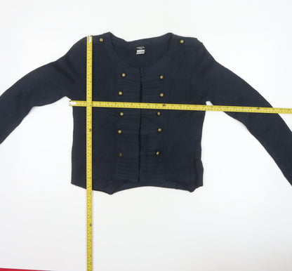 La Redoute Women Blue UK 10/12 Military Button Knit Cardigan