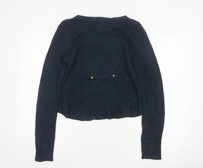 La Redoute Women Blue UK 10/12 Military Button Knit Cardigan