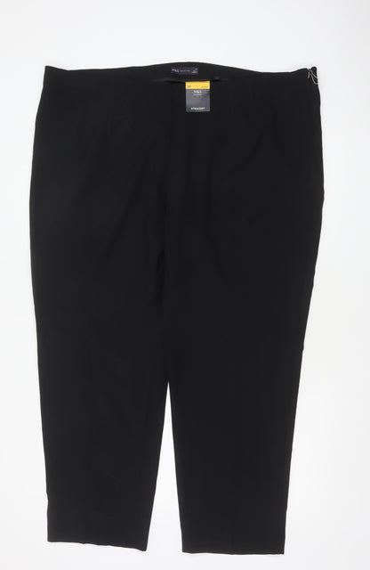 Marks and Spencer Women Black Size 24 Short Straight Dress Trousers