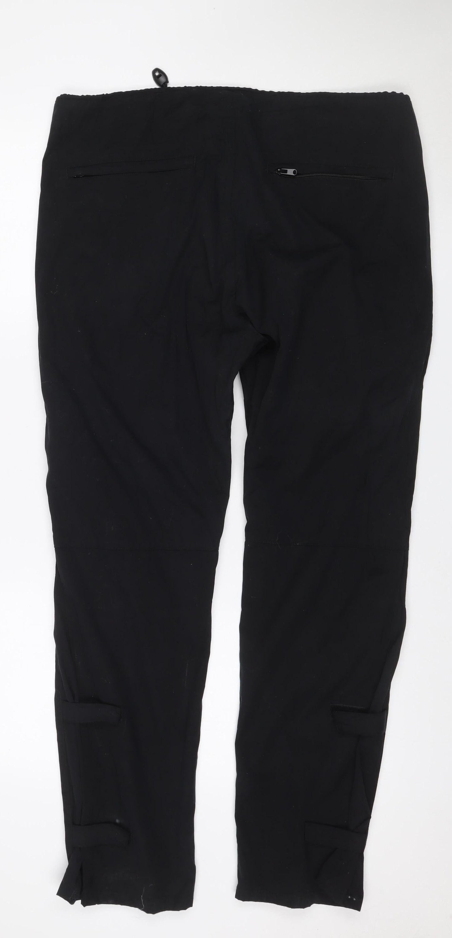 DKNY Men’s Black M Nylon Cotton Snow Trousers Elastic Waist Zip Pockets