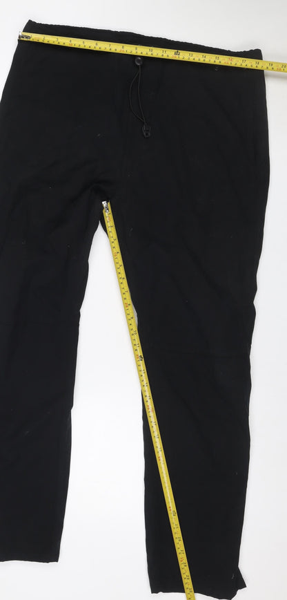 DKNY Men’s Black M Nylon Cotton Snow Trousers Elastic Waist Zip Pockets