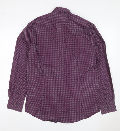 The Collection Debenhams Men Purple 15.5 Slim Geometric Shirt