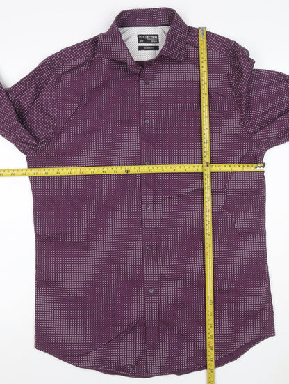 The Collection Debenhams Men Purple 15.5 Slim Geometric Shirt