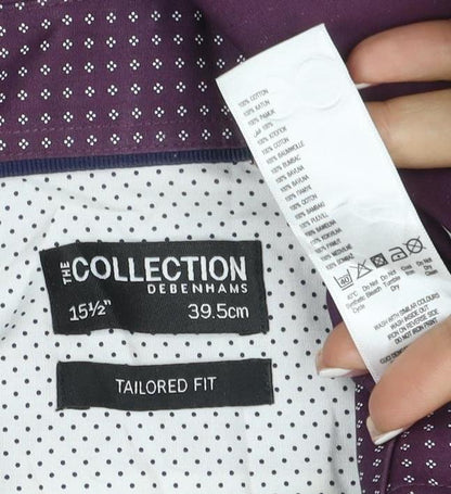 The Collection Debenhams Men Purple 15.5 Slim Geometric Shirt