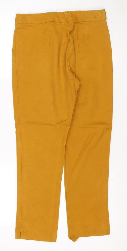 F&F Women’s Mustard Yellow Wide-Leg Trousers UK 12 Viscose