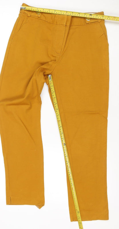 F&F Women’s Mustard Yellow Wide-Leg Trousers UK 12 Viscose