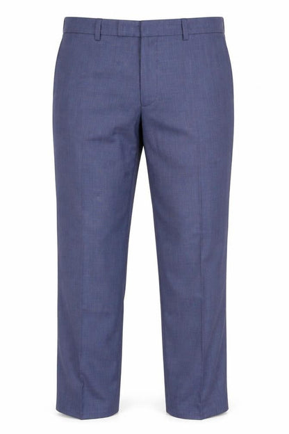 Marks & Spencer Mens Blue Check Sartorial Slim Fit Dress Trousers 34 Short