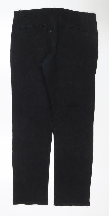 Palm Grove Men’s Black 36 Regular Straight Stretch Chino Trousers