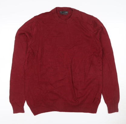 Marks and Spencer Men's Red M Fine Pure Cotton Crew Neck Jumper