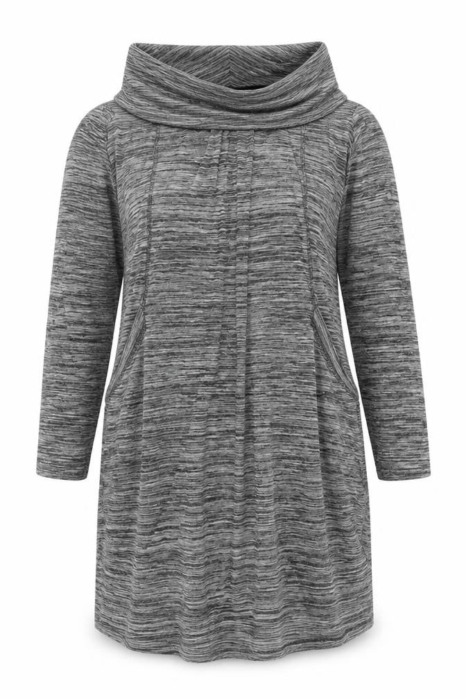 M&S Collection Women Grey UK 18 Shift Dress V-Neck Long Sleeve