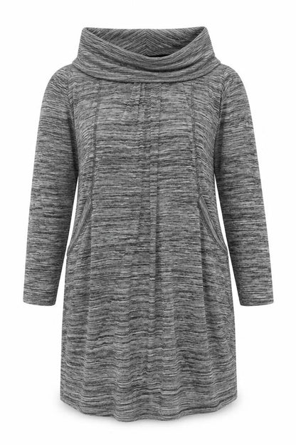 M&S Collection Women Grey UK 18 Shift Dress V-Neck Long Sleeve