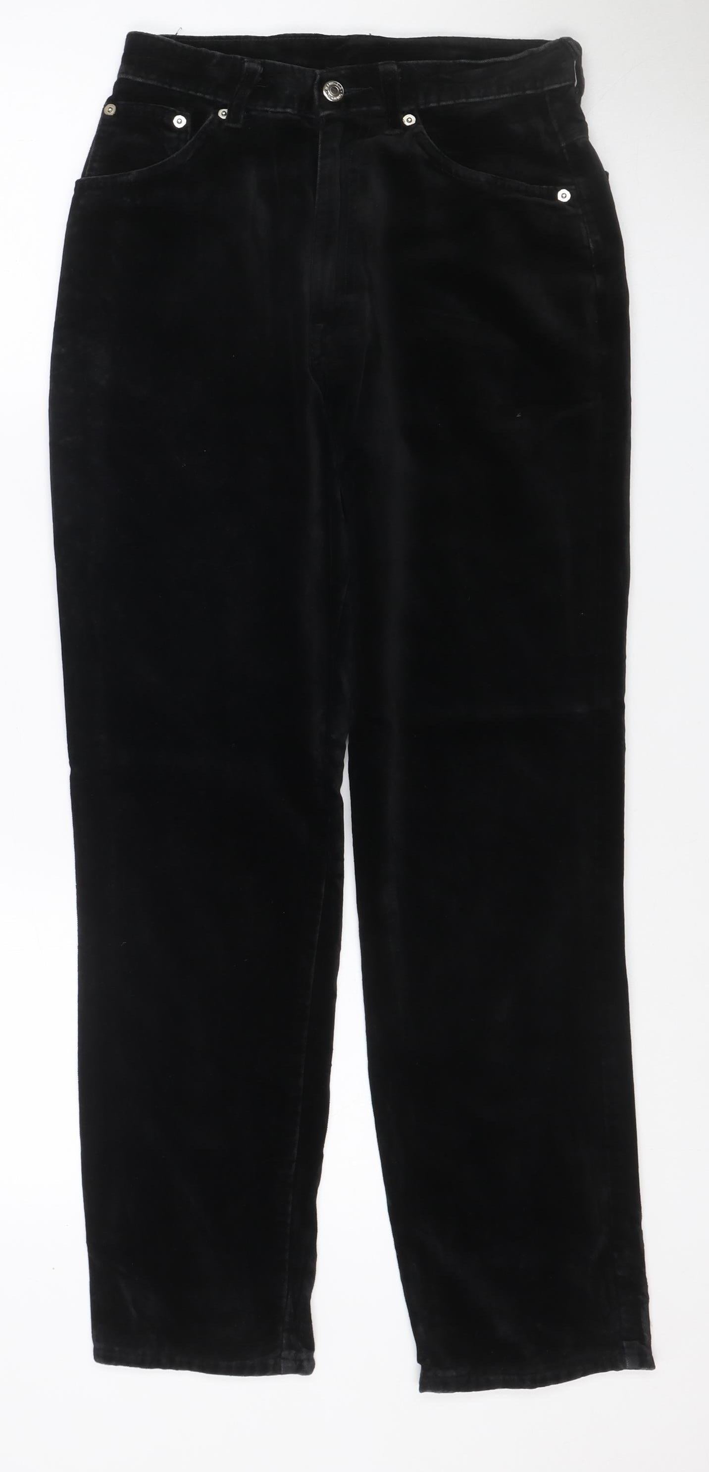 Stradivarius Women’s Black UK 8 Velvet Bootcut Trousers 34in