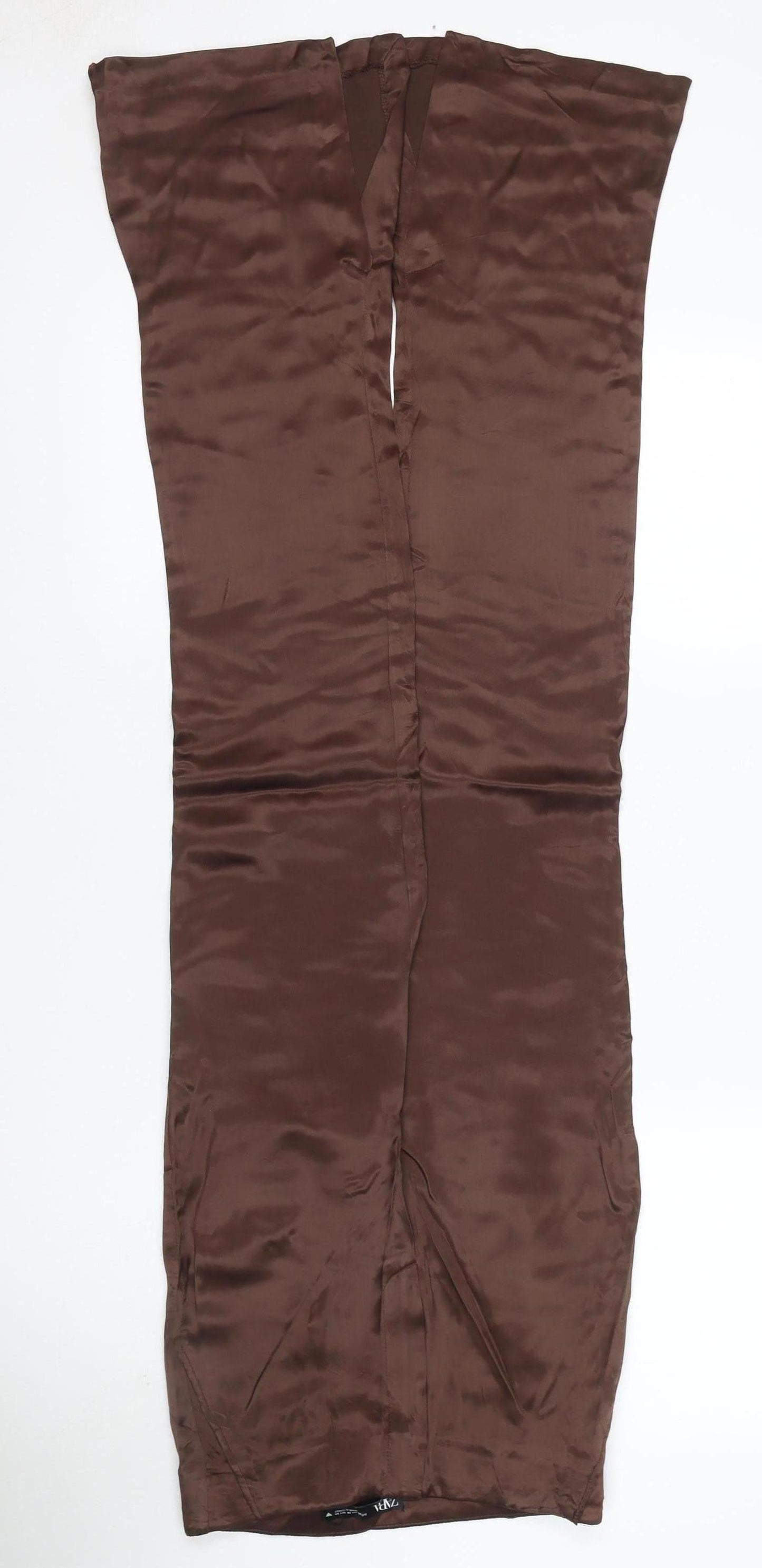 Zara Women’s Brown Modal Stretch Straight Leg Trousers Size S