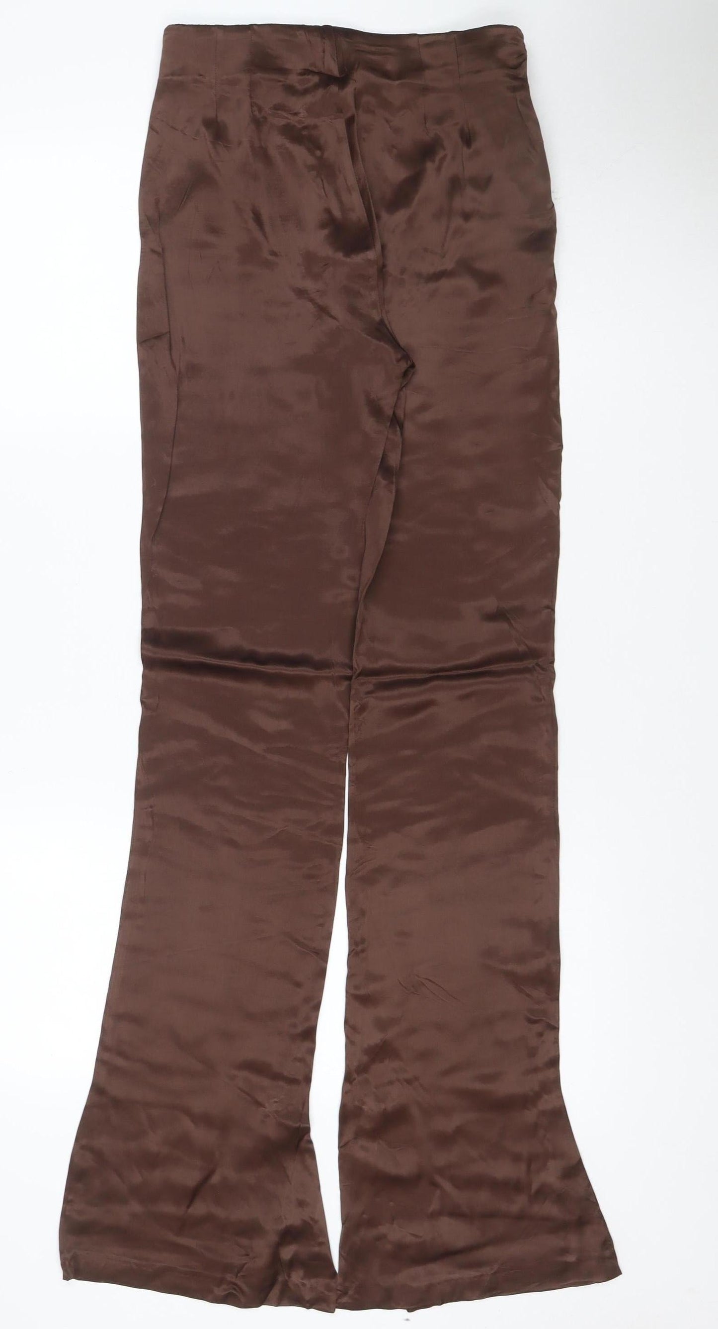 Zara Women’s Brown Modal Stretch Straight Leg Trousers Size S