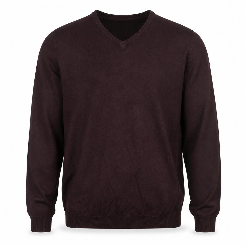 Marks and Spencer Mens Brown M V-Neck Cashmilon Acrylic Pullover Jumper