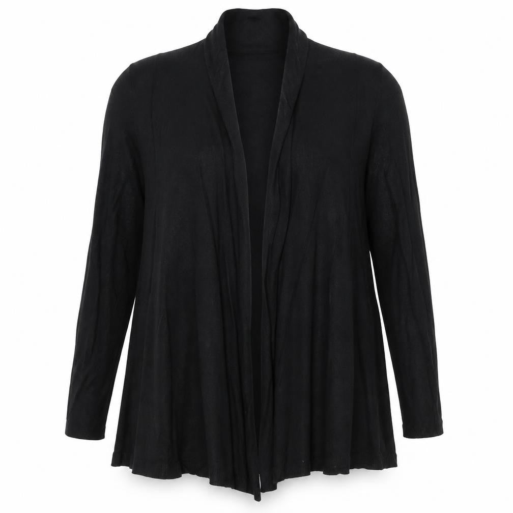 Zara Women Black Size 14 Open Cowl Neck Long Sleeve Cardigan