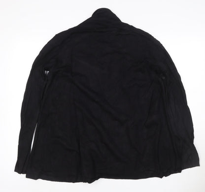 Zara Women Black Size 14 Open Cowl Neck Long Sleeve Cardigan