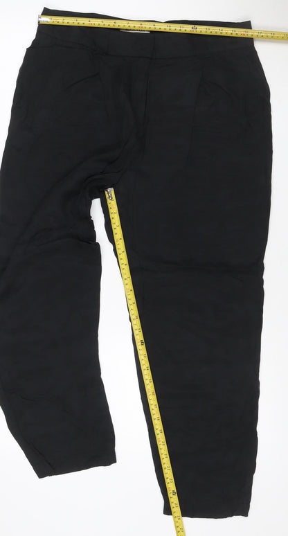 Autograph Women’s Black Size 14 Cupro Tapered Trousers