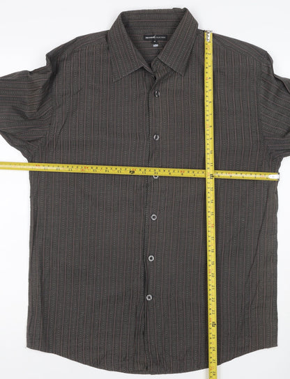 Urban Spirit Collection Men's Black M Striped Long Sleeve Button-Up Shirt