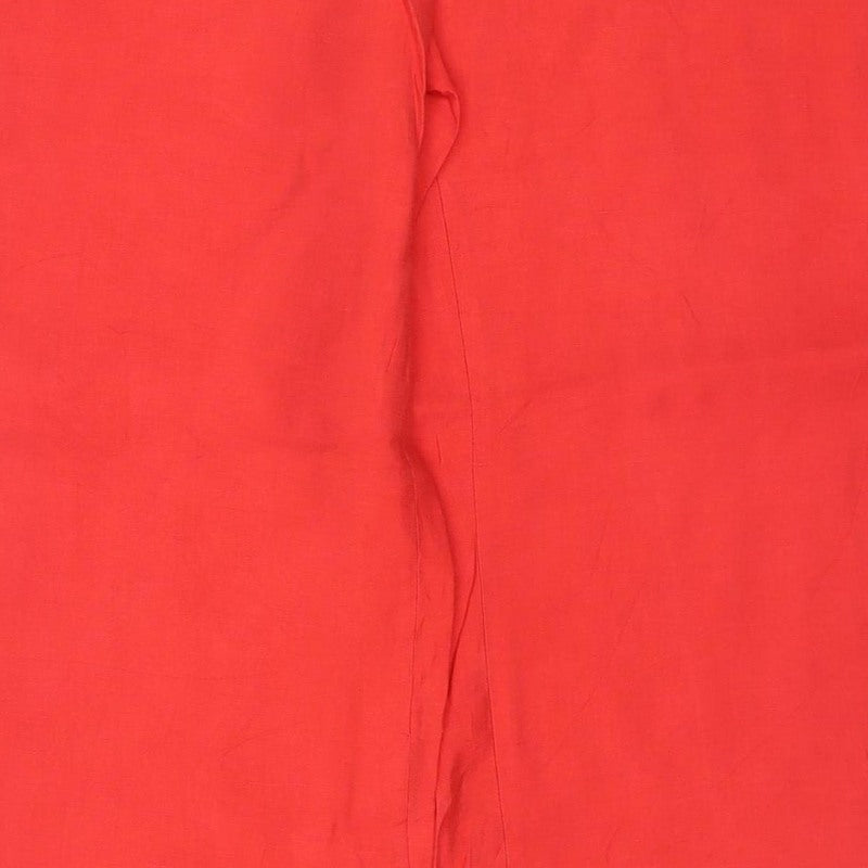 Zara Women Red UK 12 Wide Leg Elastic Waist Trousers