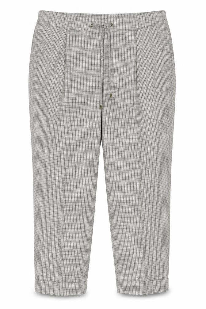Marks & Spencer Women’s Beige Check Jogger Trousers Size 18 Regular Tapered
