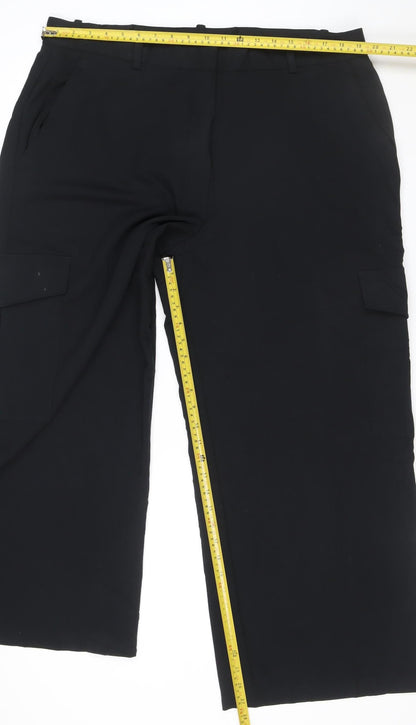 M&S Women’s Black Size 20 Short Straight Leg Cargo Trousers