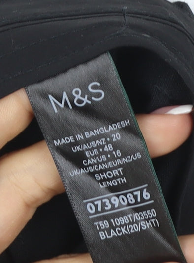 M&S Women’s Black Size 20 Short Straight Leg Cargo Trousers