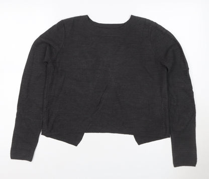Fat Face Women’s Black UK 8 Wrap Knit Long Sleeve Jumper
