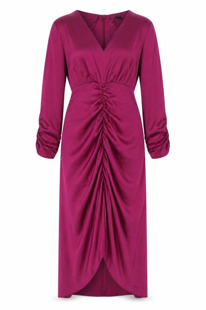 Next Women’s Purple UK 14 Fit & Flare Midi Ruched Dress