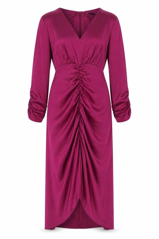 Next Women’s Purple UK 14 Fit & Flare Midi Ruched Dress