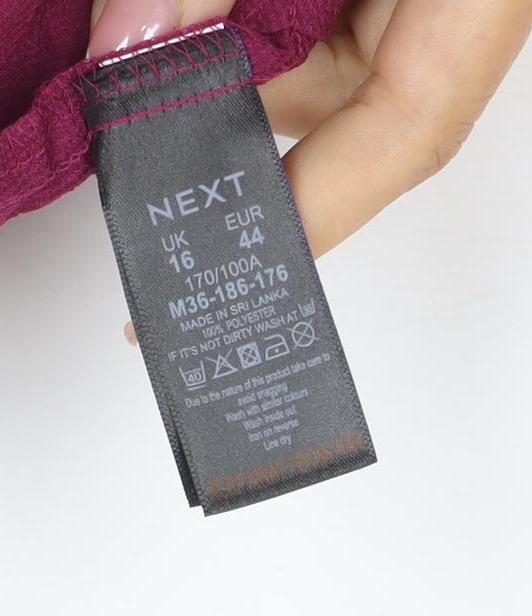 NEXT Women’s Purple UK 14 Fit & Flare Midi Ruched Dress