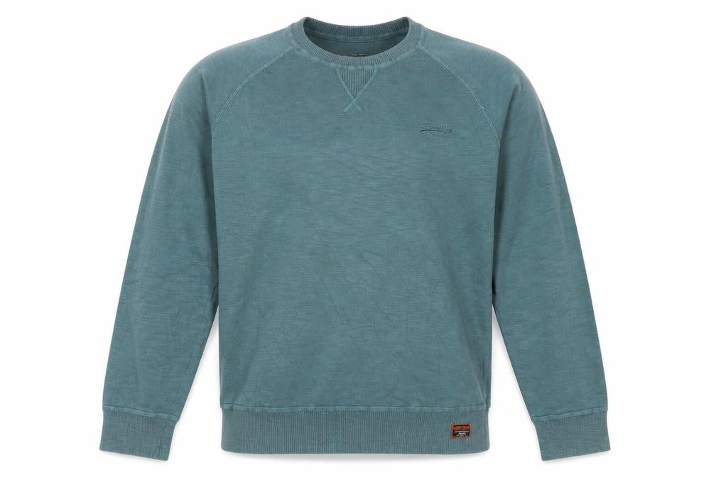 Superdry Men Green XL Cotton Crew Neck Pullover Jumper Logo