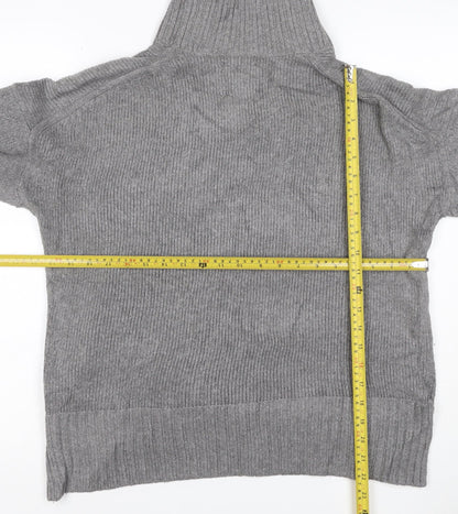 Abercrombie & Fitch Women Grey M Roll Neck Knit Pullover Jumper