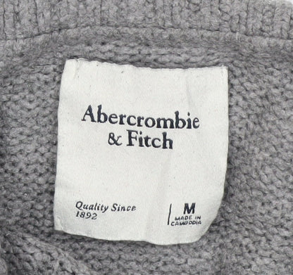 Abercrombie & Fitch Women Grey M Roll Neck Knit Pullover Jumper