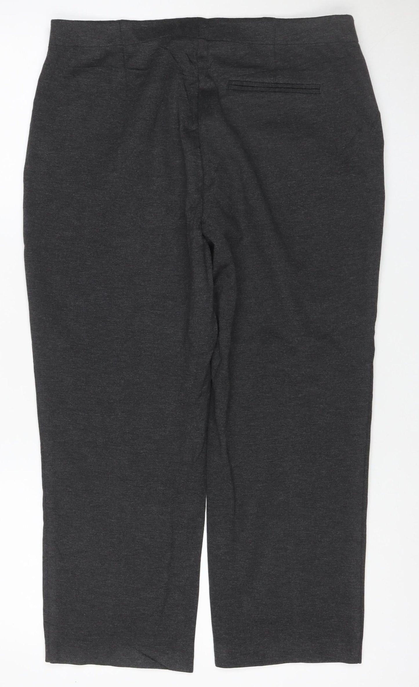 Marks and Spencer Women Grey Size 16 Stretch Straight Trousers