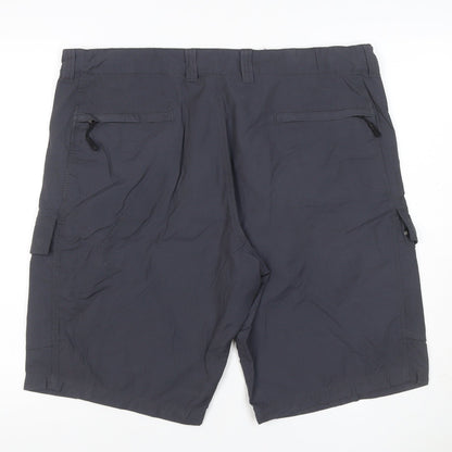 Marks and Spencer Men Grey 38in Cargo Shorts Lightweight Zip Pockets