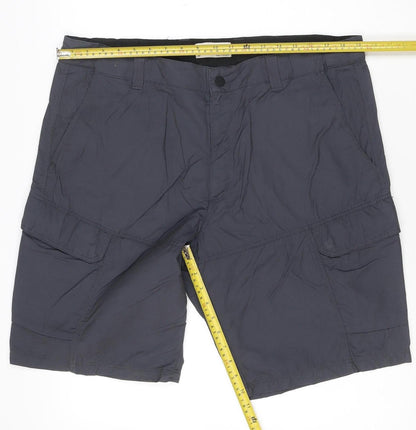 Marks and Spencer Men Grey 38in Cargo Shorts Lightweight Zip Pockets
