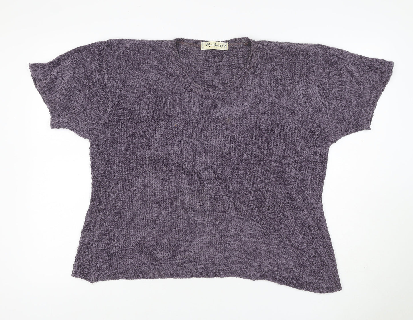 Berkertex Women Grey Size 18 Short Sleeve Dolman Knit Jumper