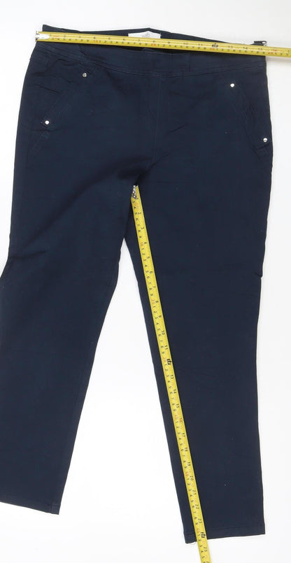 Wallis Women’s Blue UK 10 Cropped Stretch Trousers Pockets