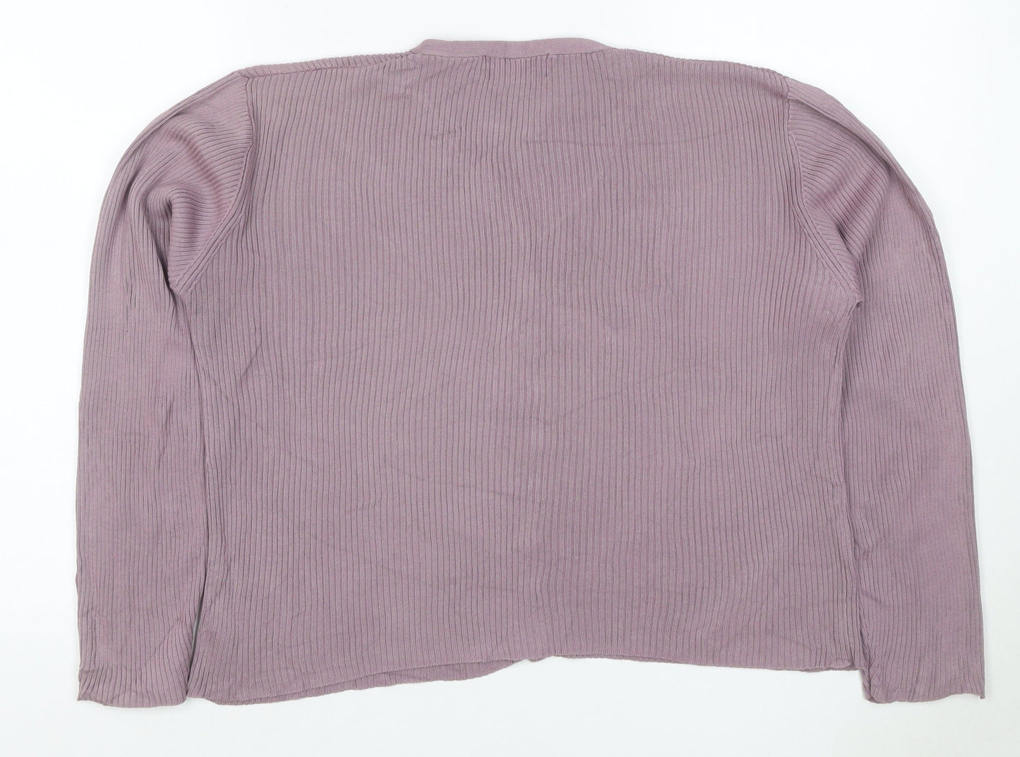 Charter Club Women Pink M Rib Knit V-Neck Button Cardigan