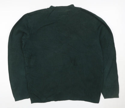 Jasper Conran Men's Green M Cotton Crew Neck Pullover Jumper