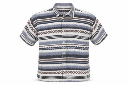 Best Men’s Multicoloured Size 18 Aztec Striped Cotton Button-Up Shirt