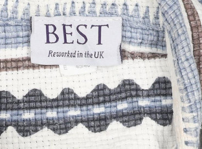 BEST Men’s Multicoloured Size 18 Aztec Striped Cotton Button-Up Shirt
