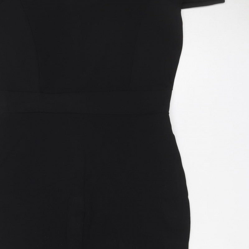 Quiz Women’s Black UK 12 Bodycon Knee Length Flared Sleeve Dress