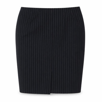 Marks & Spencer Women Navy Size 10 Pinstripe Pencil Knee Skirt