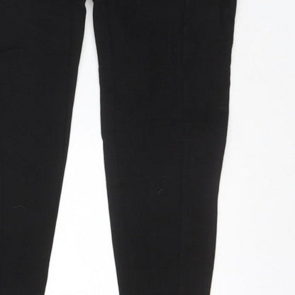 Zara Women’s Black UK 8 High Rise Tapered Ankle Trousers Gold Buttons