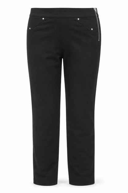 Wallis Women’s Black UK 10 Slim Straight Trousers Zip Pockets